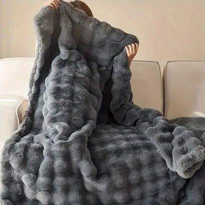 Weighted Blanket in Soft Faux Fur for Comfort and Relaxation