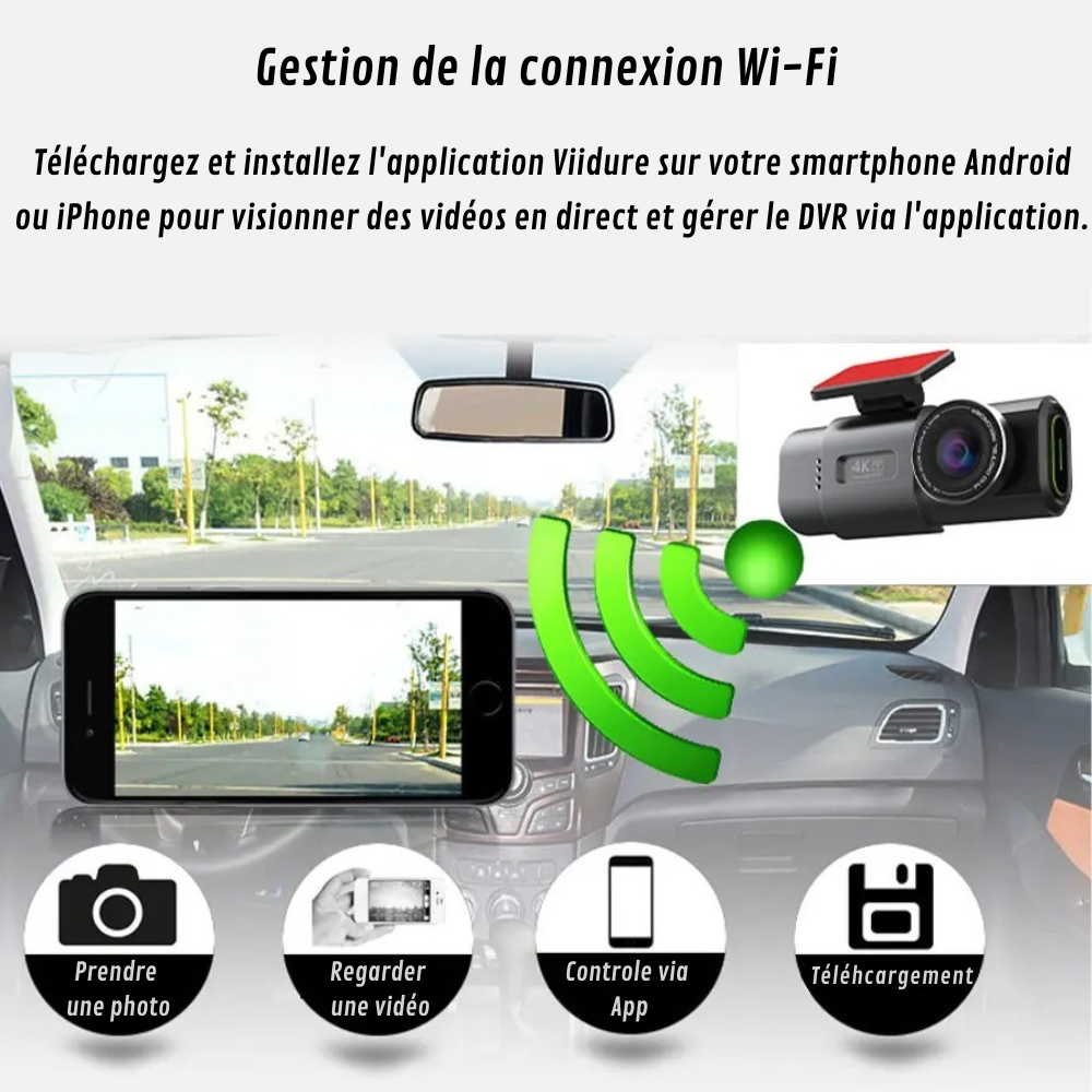 4K Car Dashboard Camera with Integrated GPS Functionality