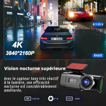 4K Car Dashboard Camera with Integrated GPS Functionality