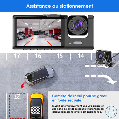 Full HD Dual Camera Dash Cam with Night Vision and Rear Backup Feature