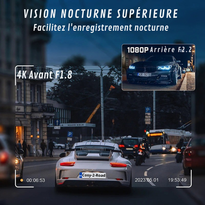4K Car Dash Cam with Night Vision, Wireless Connectivity & 24-Hour Surveillance