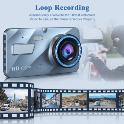 Car Dash Cam with Night Vision – Front and Rear Recording