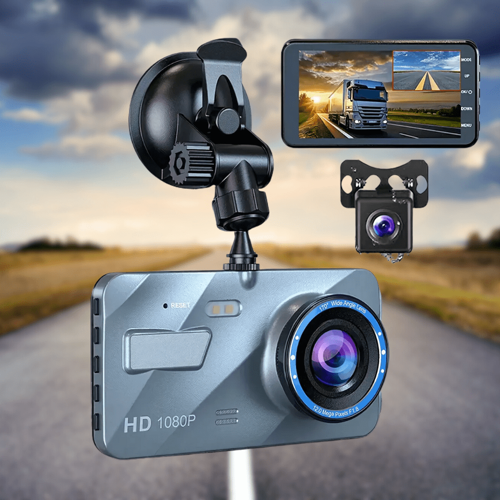 Car Dash Cam with Night Vision – Front and Rear Recording