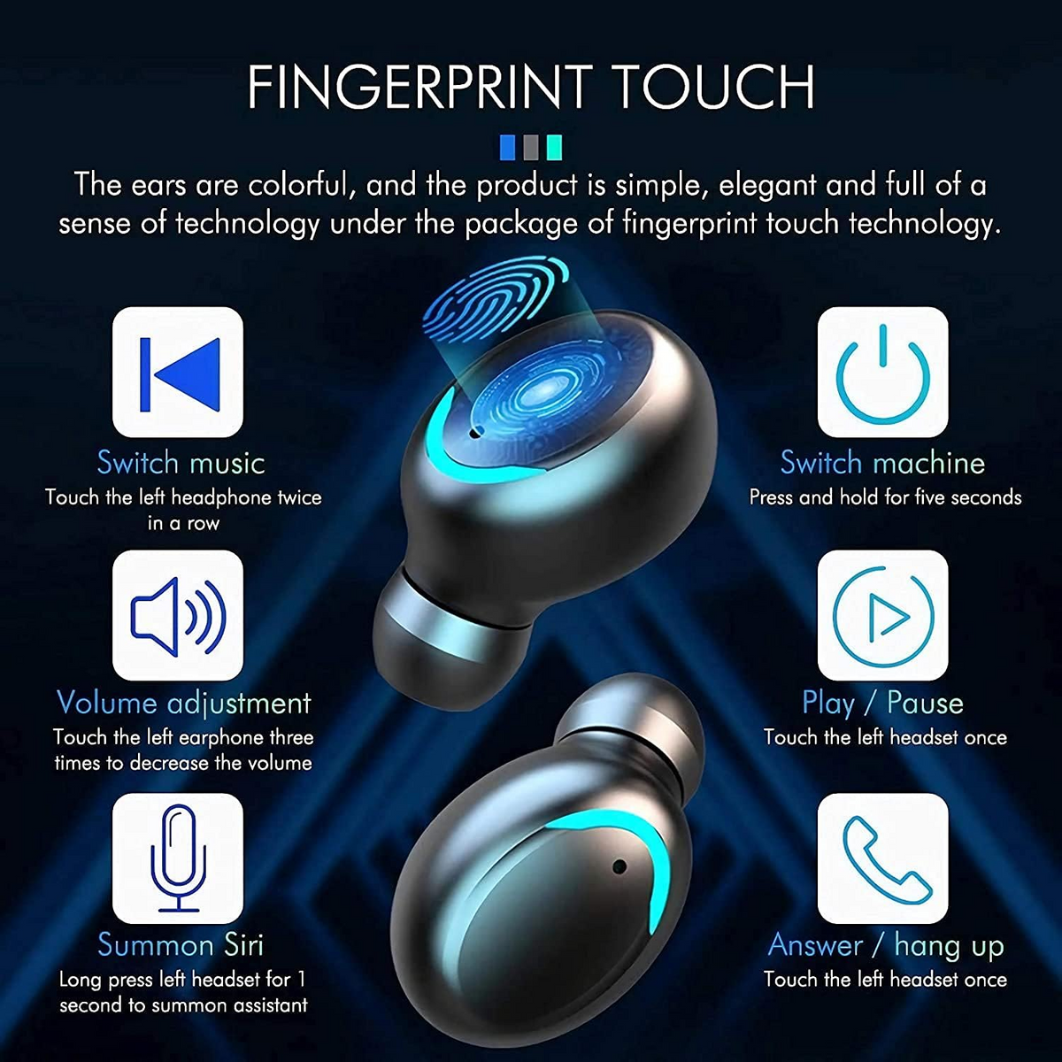 Wireless Earbuds with Noise Cancelling Feature and 25 Hours Battery Life