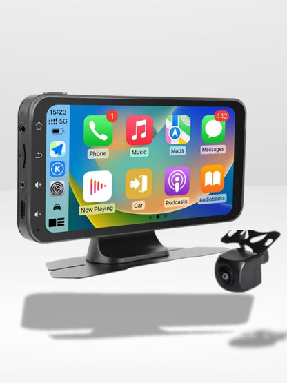 Wireless CarPlay Display with Integrated 4K Dash Camera