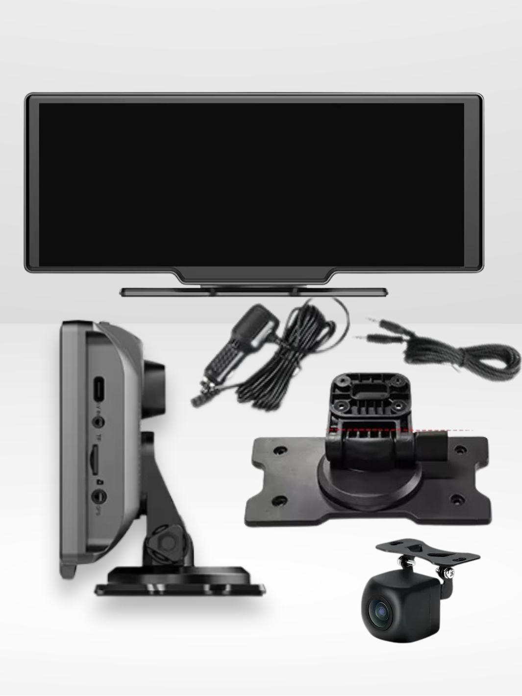 Wireless CarPlay Display with Integrated 4K Dash Camera