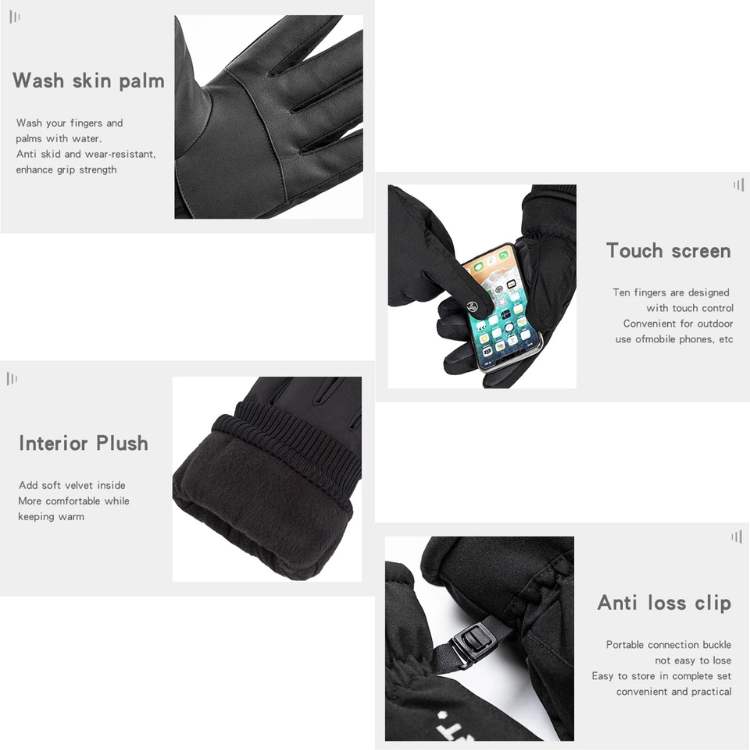 Waterproof Ski Gloves with Touchscreen and 3M Insulation