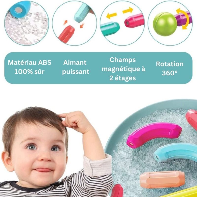 Magnetic Construction Kit for Developing Creativity and Motor Skills