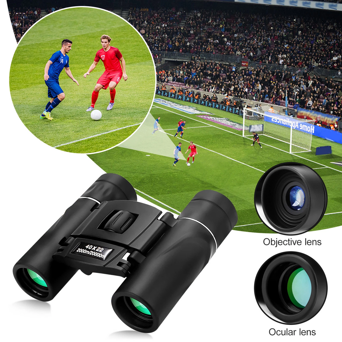 High-Definition 8x Compact Binoculars with Clear Lenses