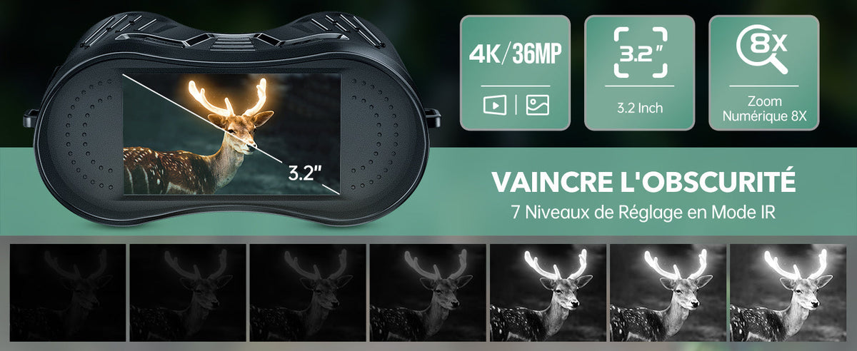 Infrared Binoculars with Night Vision, 300M Range, 8X Zoom