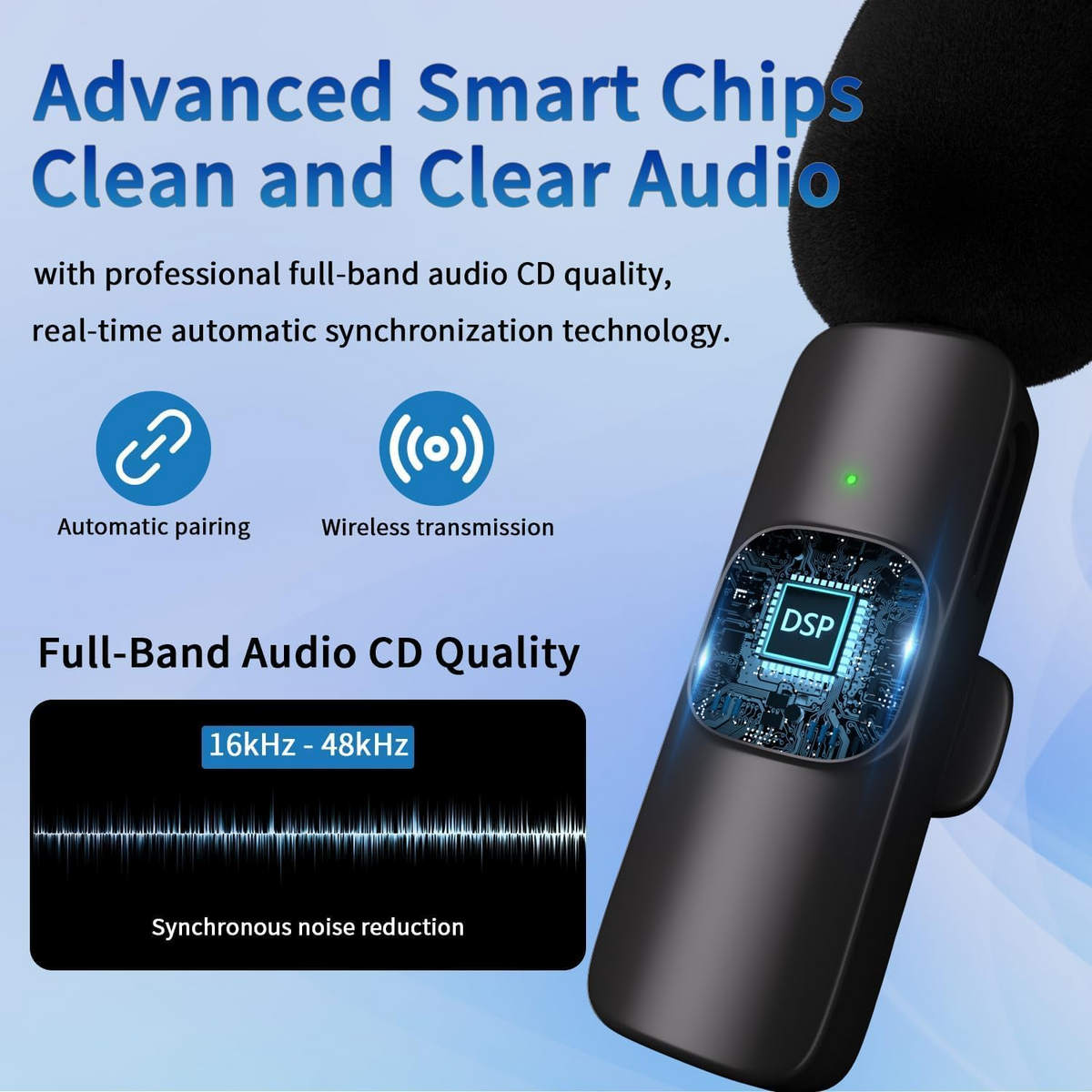 Wireless Lavalier Microphone for Clear Audio Recording with iPhone