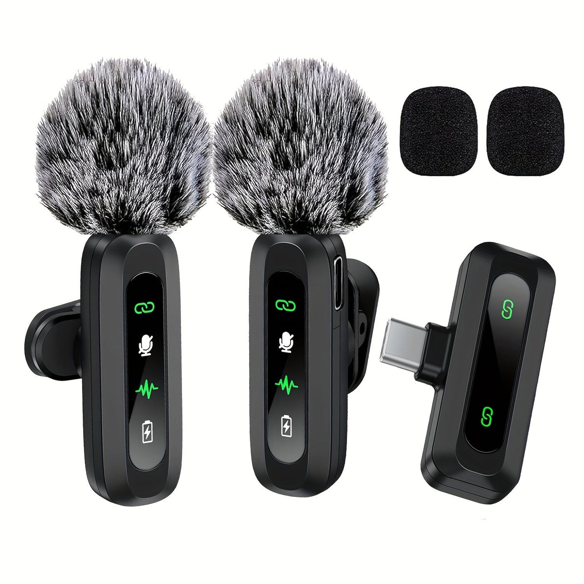 Wireless Lavalier Microphone with USB-C for Stable, Clear Audio