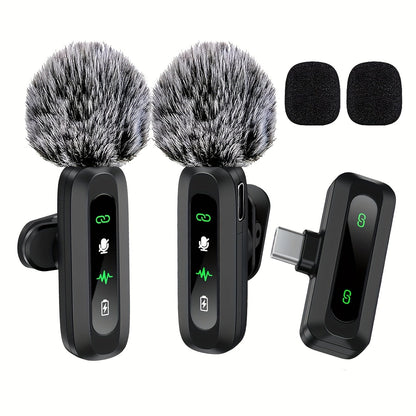 Wireless Lavalier Microphone with USB-C for Stable, Clear Audio