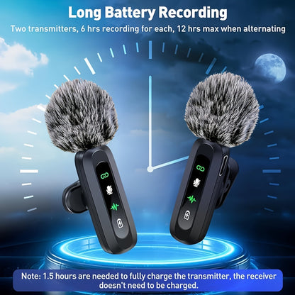 Wireless Lavalier Microphone with USB-C for Stable, Clear Audio