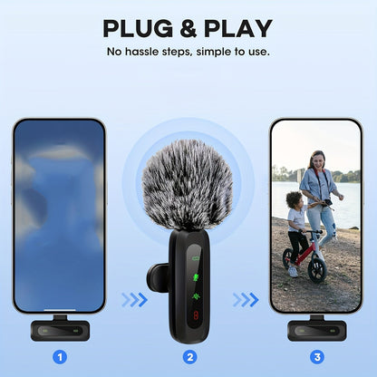 Wireless Lavalier Microphone with USB-C for Stable, Clear Audio