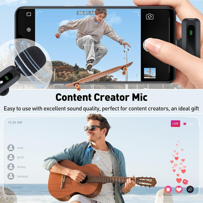 Wireless Lavalier Microphone with USB-C for Stable, Clear Audio