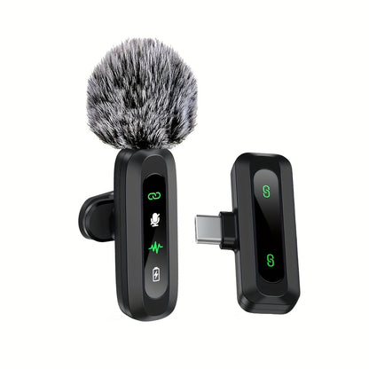 Wireless Lavalier Microphone with USB-C for Stable, Clear Audio