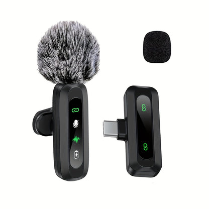 Wireless Lavalier Microphone with USB-C for Stable, Clear Audio