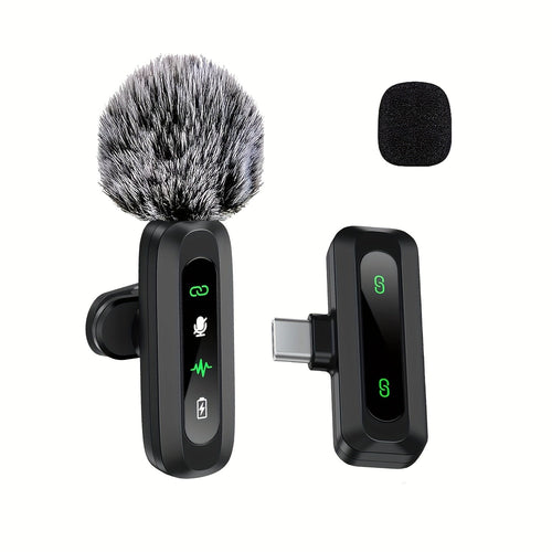 Wireless Lavalier Microphone with USB-C for Stable, Clear Audio