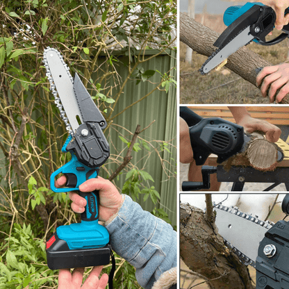 Compact Battery-Powered Mini Chainsaw – Highly Maneuverable Tool