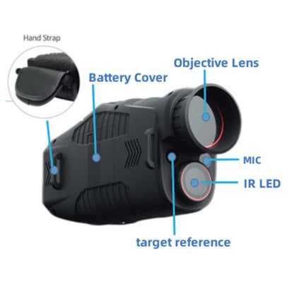Night Vision Monocular with 5x Digital Zoom and 850 nm IR