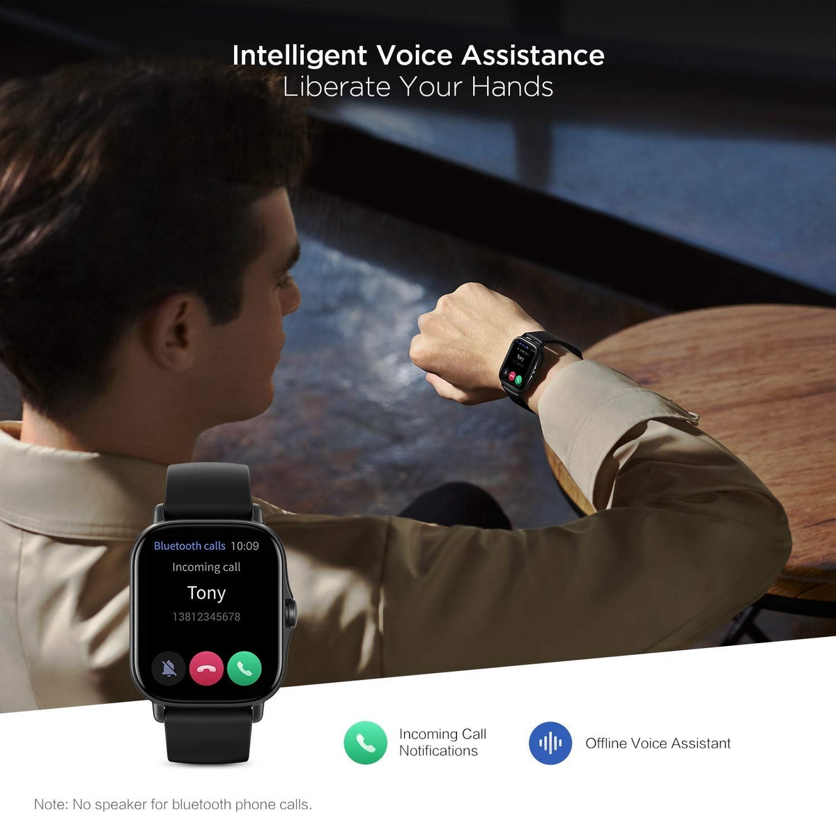 Health Monitoring Wristwatch with Bluetooth Calling Function