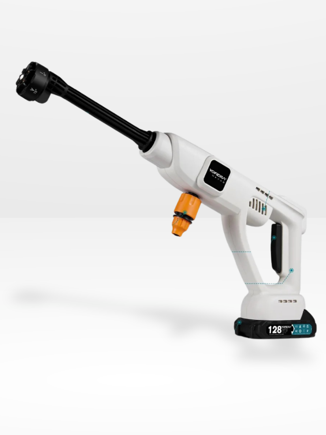Cordless High-Pressure Washer 220 Bars with Multiple Accessories