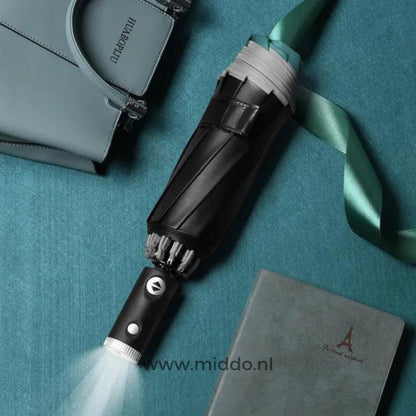 Automatic Windproof Umbrella Featuring Reflective Trim