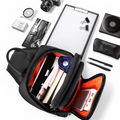 Waterproof Shoulder Bag with Anti-theft Features and Hidden USB Port