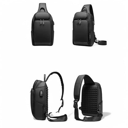 Waterproof Shoulder Bag with Anti-theft Features and Hidden USB Port