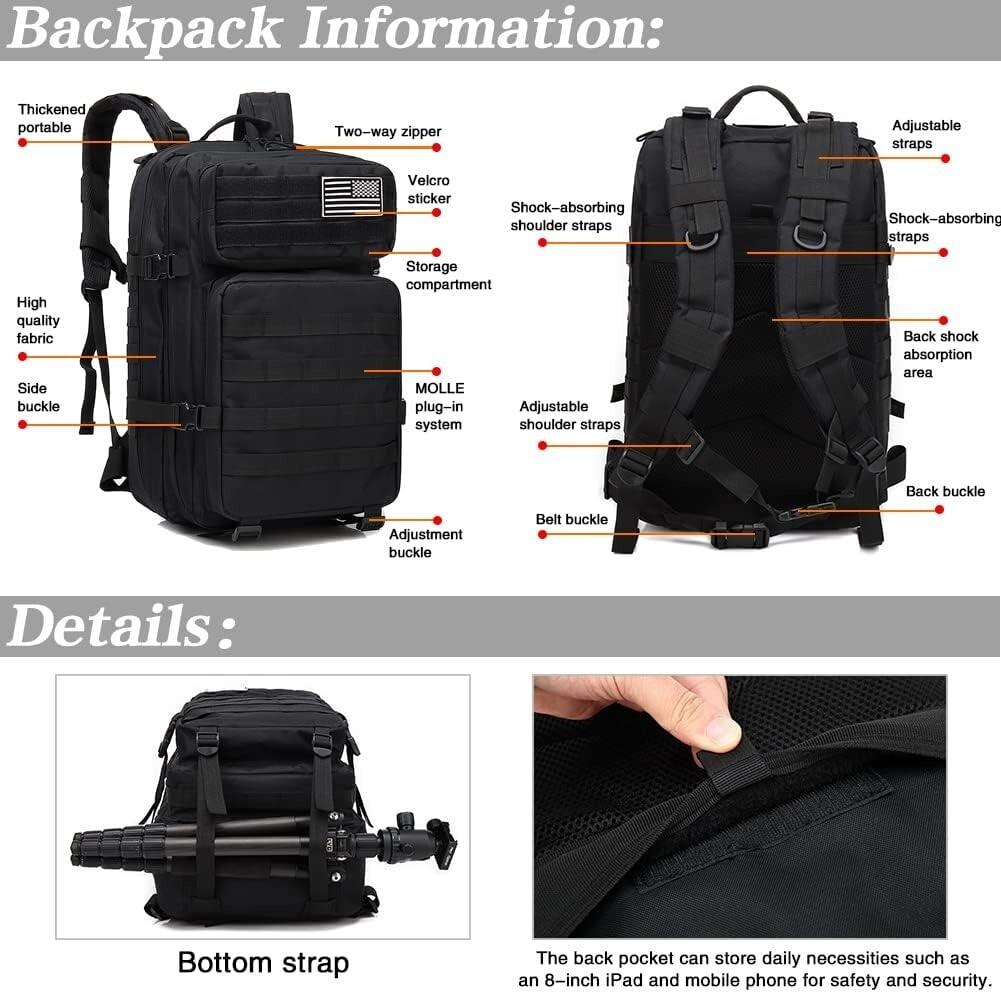 Weatherproof Tactical Backpack – Sturdy and Long-lasting Design