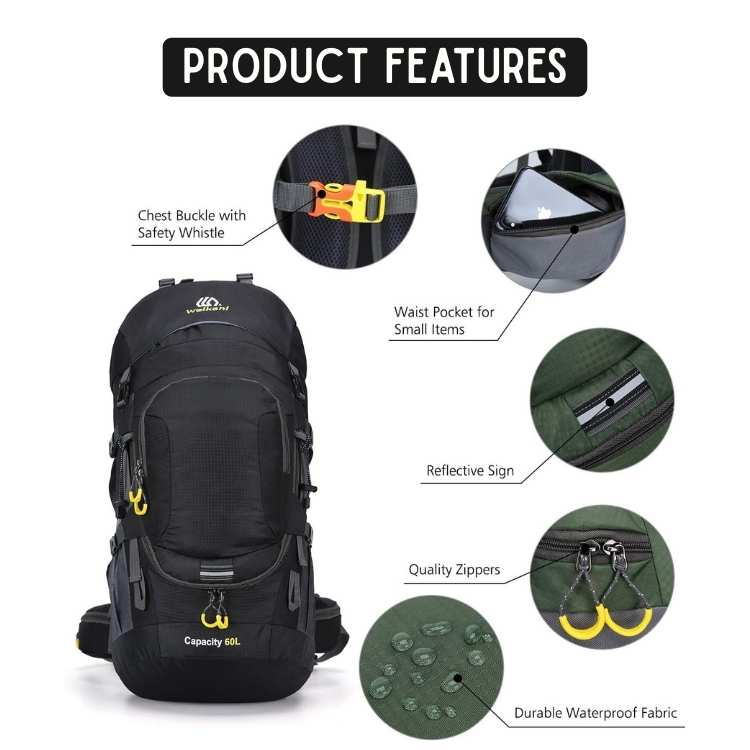 60L Waterproof Tactical Rucksack for Outdoor Activities