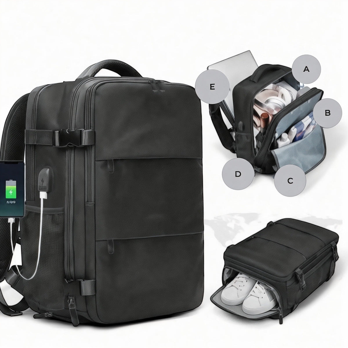 Waterproof Unisex Backpack with 25L Large Capacity