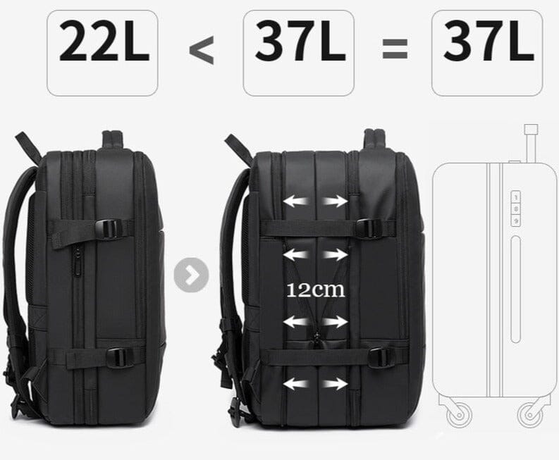 Expandable Waterproof Cabin Backpack for Travel - 17 Inch