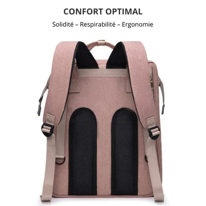 3-in-1 Baby Diaper Bag with Built-in Crib