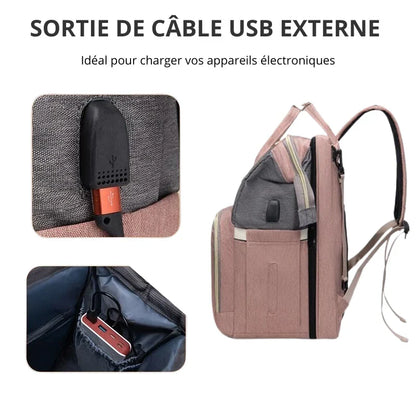 3-in-1 Baby Diaper Bag with Built-in Crib