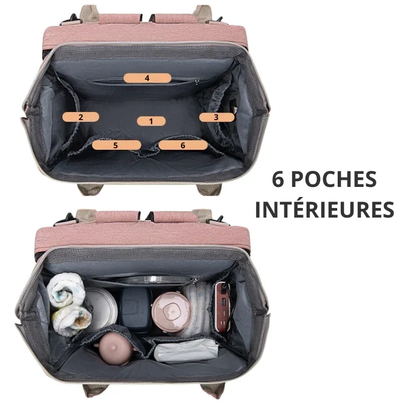 3-in-1 Baby Diaper Bag with Built-in Crib