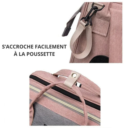 3-in-1 Baby Diaper Bag with Built-in Crib