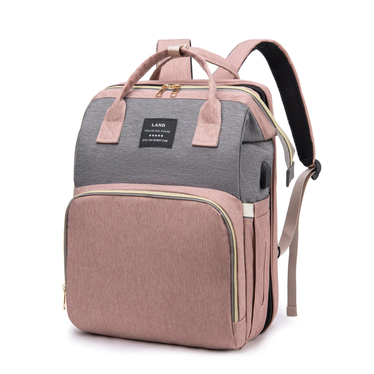 3-in-1 Baby Diaper Bag with Built-in Crib