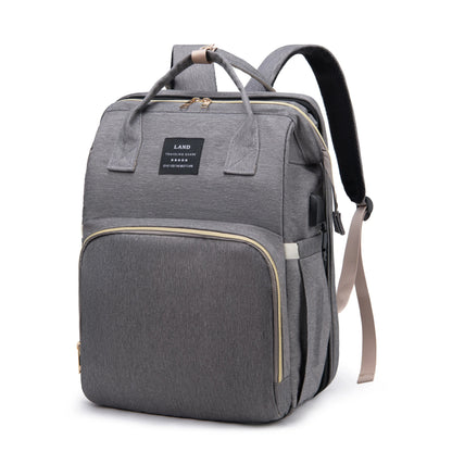 3-in-1 Baby Diaper Bag with Built-in Crib