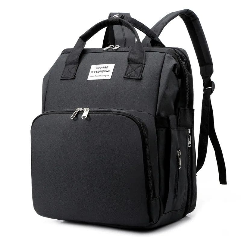 3-in-1 Diaper Backpack with Baby Crib and Spacious Storage