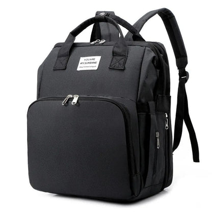 3-in-1 Diaper Backpack with Baby Crib and Spacious Storage