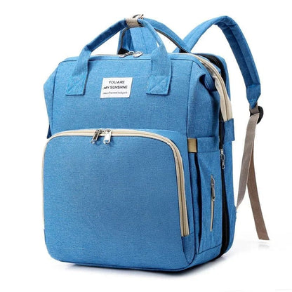 3-in-1 Diaper Backpack with Baby Crib and Spacious Storage