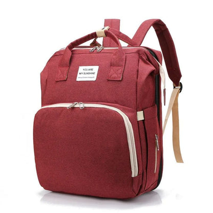 3-in-1 Diaper Backpack with Baby Crib and Spacious Storage