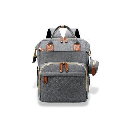 3-in-1 Diaper Backpack with Portable Baby Crib