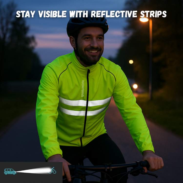 Waterproof Jacket with Wind Resistance and Reflective Accents