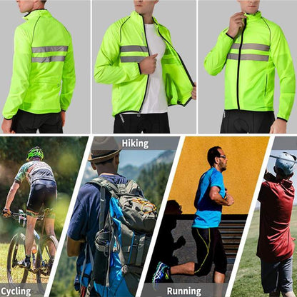 Waterproof Jacket with Wind Resistance and Reflective Accents