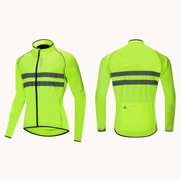 Waterproof Jacket with Wind Resistance and Reflective Accents
