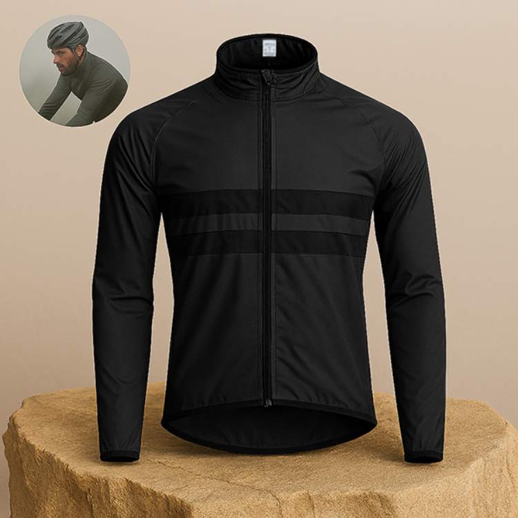 Waterproof Jacket with Wind Resistance and Reflective Accents