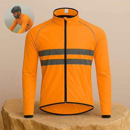 Waterproof Jacket with Wind Resistance and Reflective Accents